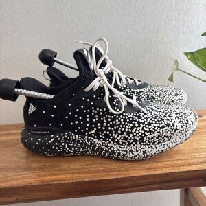 Adidas Alphabounce One Mens 9 DA9974 Black White Speckle Athletic Running Shoes
